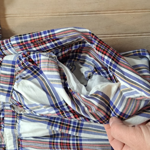 Free Assembly Plaid Ruffled Waist Dined Flowy Pockets Cotton Short Dress - Picture 5 of 10